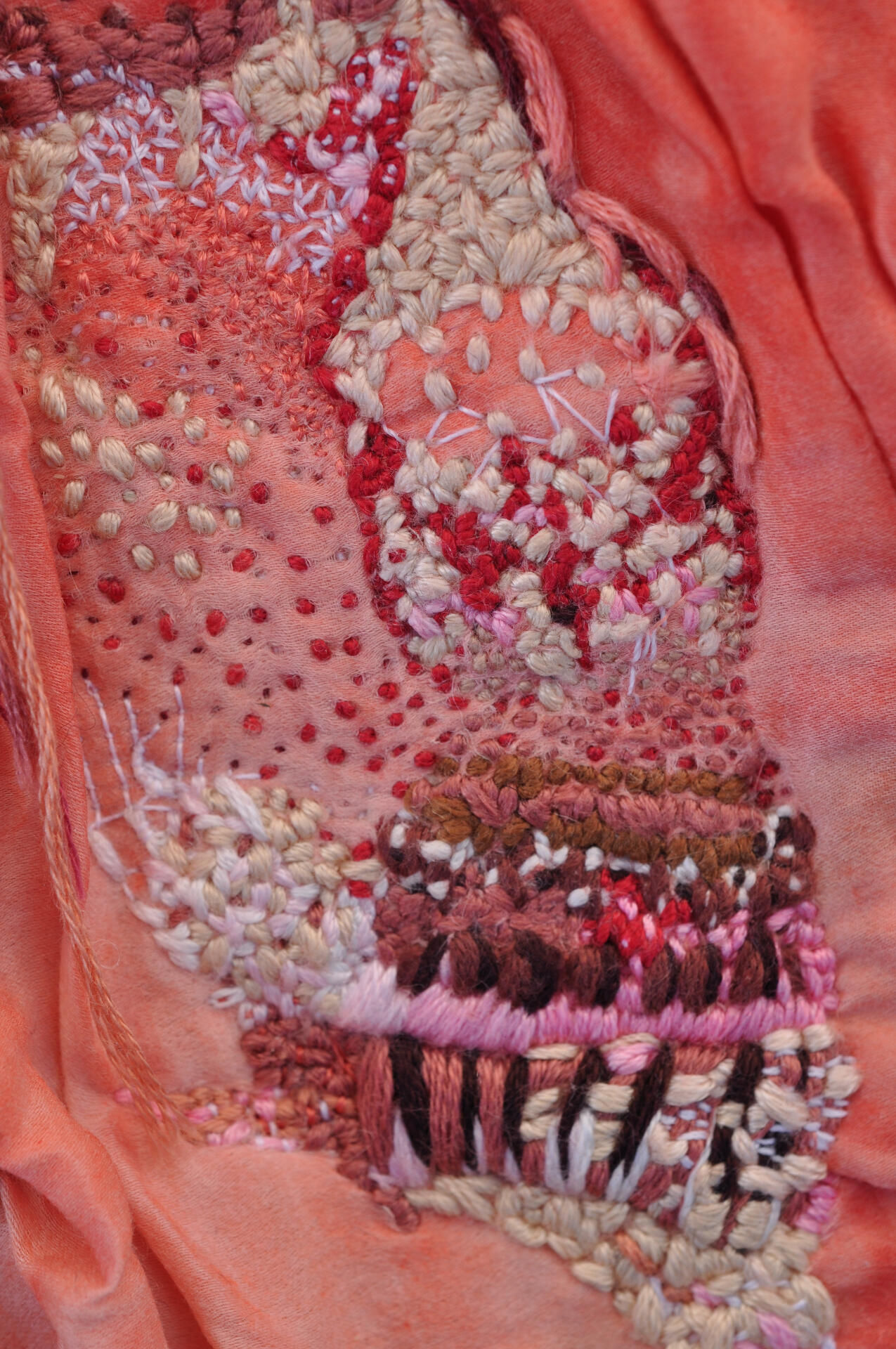 art textile-fiber art-threads-fil-Maureen Lasne-Contemporary art-stitches-broderie d'art-art embroidery-sewing-Organic piece