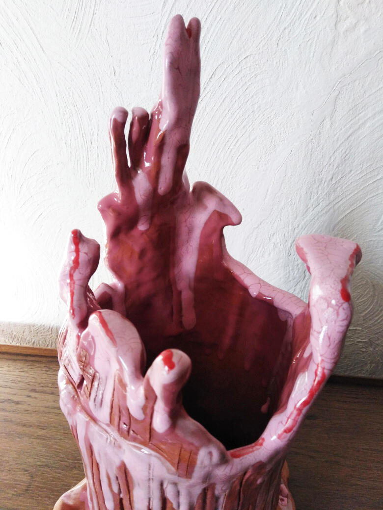 céramique d'art-ceramic art-red clay-Maureen Lasne-Contemporary art-Organic piece